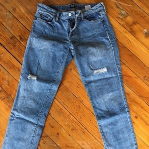 Gap distressed girlfriend fit jeans